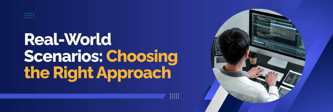 Real-world scenarios for choosing the right approach between AI and traditional software development.